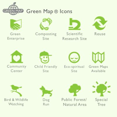 Samples of greenmap icons by Designer Priscilla Prentice