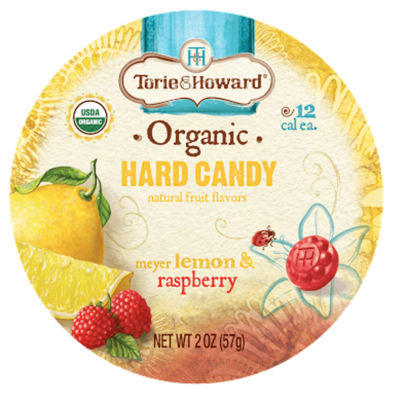 tin of lemon candies for Torie and Howard Candy - illustration by Priscilla Prentice