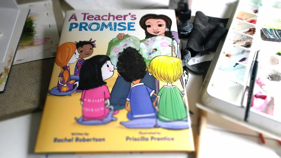 cover image for Teacher's Promise children's book illustration by Priscilla Prentice