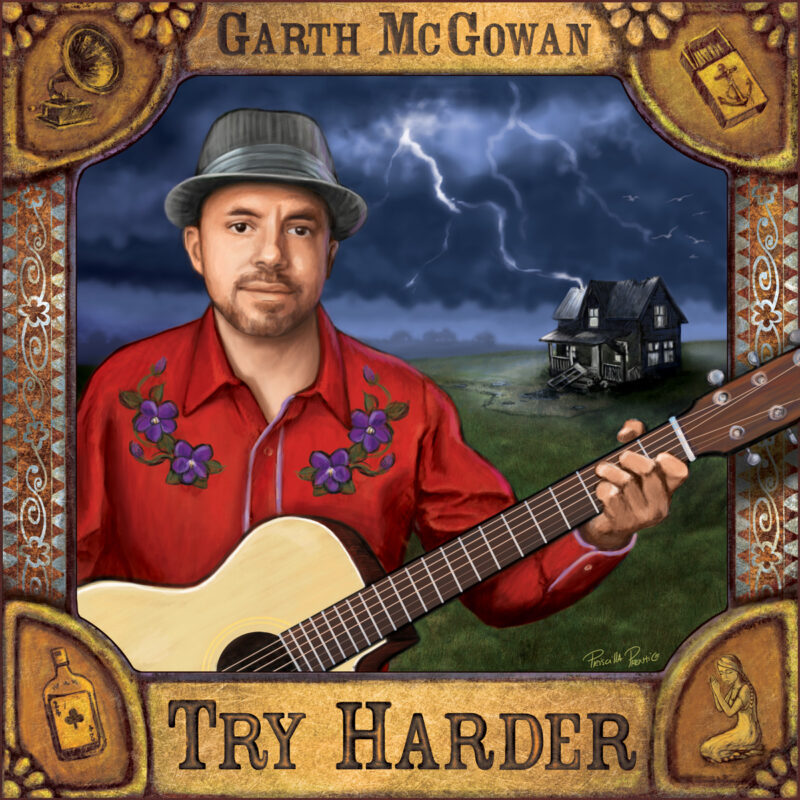 album cover illustration of Garth McGowan by illustrator Priscilla Prentice for Spotify