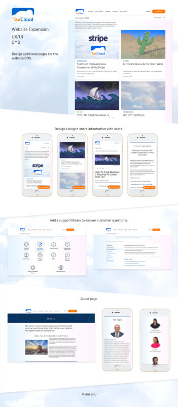 TaxCloud portfolio images of website design by UX/UI Designer Priscilla Prentice