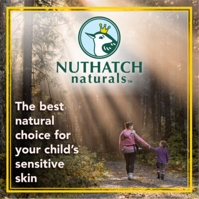 mom and daughter walking in the woods- nuthatch naturals