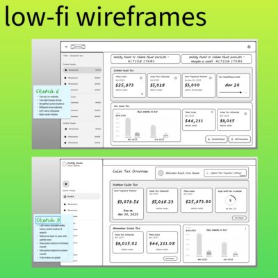Low-fi wireframes