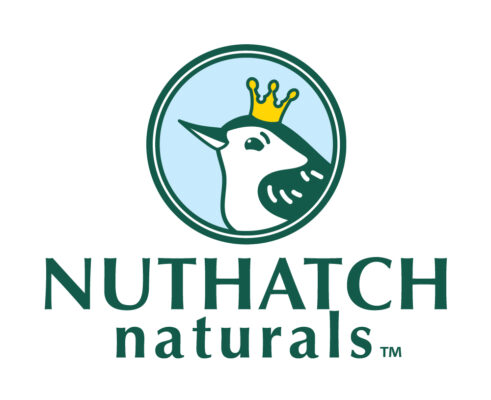 Nuthatch Naturals Logo with bird and wordmark tm