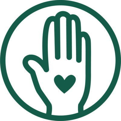 Hand with heart icon