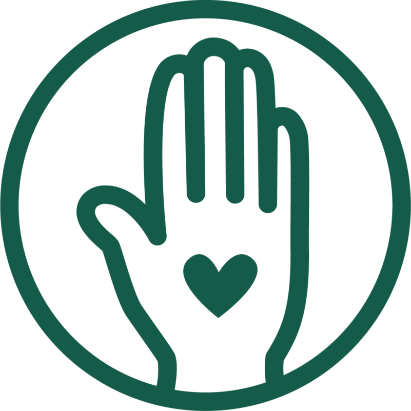 Hand with heart icon