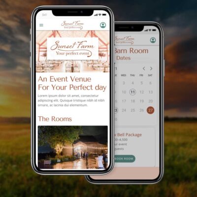 Sunset farm responsive design for event hosting venue