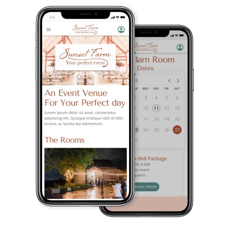 mobile phone website design for event venue by Priscilla Prentice